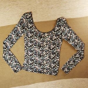 *SALE*Floral Long Sleeve Bodycon Top
